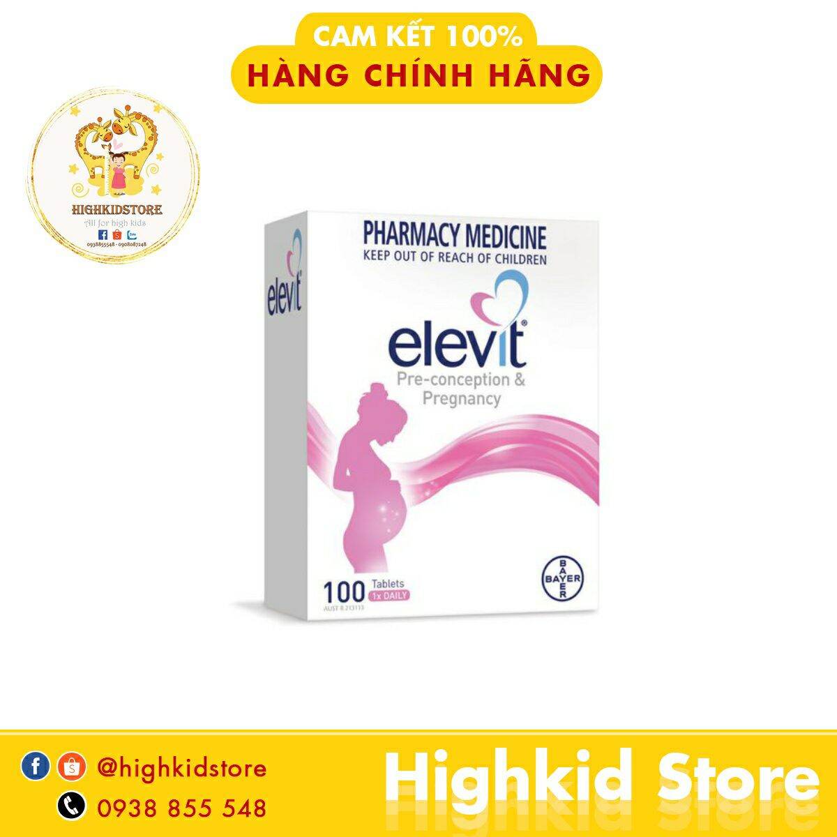Elevit bầu úc vitamin tổng hợp - hộp 100v