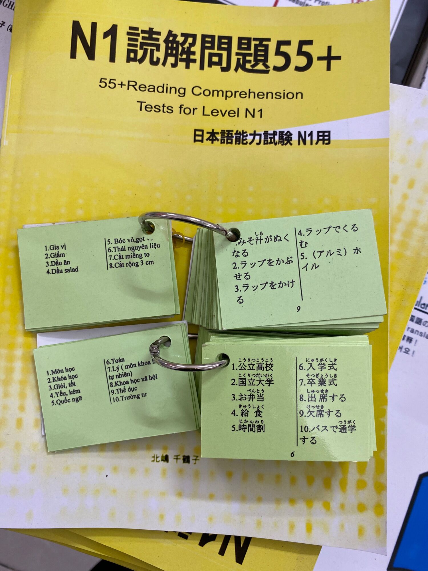 Flashcards Thẻ Học Tiếng Nhật Từ Vựng N3 (2 Xấp)