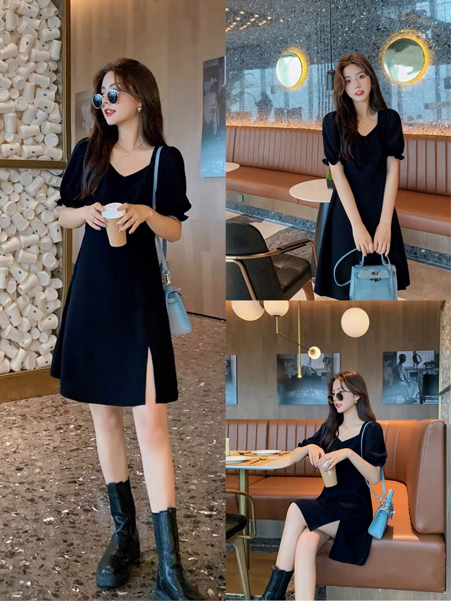 Đầm xẻ tà form A Big size dành cho khách ngoại cỡ từ 60-90 ký