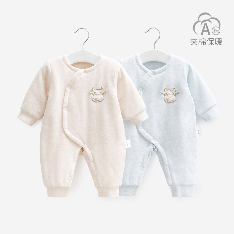 Quần Áo Sơ Sinh Mùa Đông Giữ Ấm Bằng Cotton Lót Nhẹ Cho Trẻ Sơ Sinh Mặc Ngoài Trời Trang Phục Bảo Ôn Mùa Xuân Mùa Thu Mùa Đông Quần Áo Trẻ Em