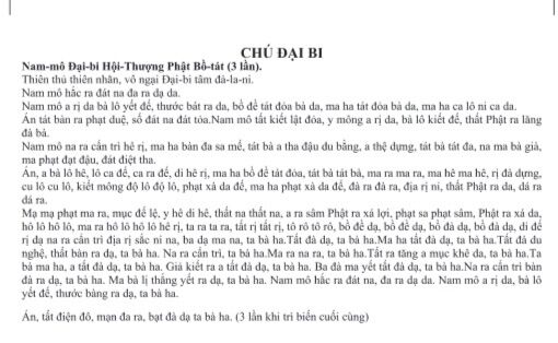 Miếng dán trong chú đại bi/ chú dược sư/ tâm chú lăng nghiêm