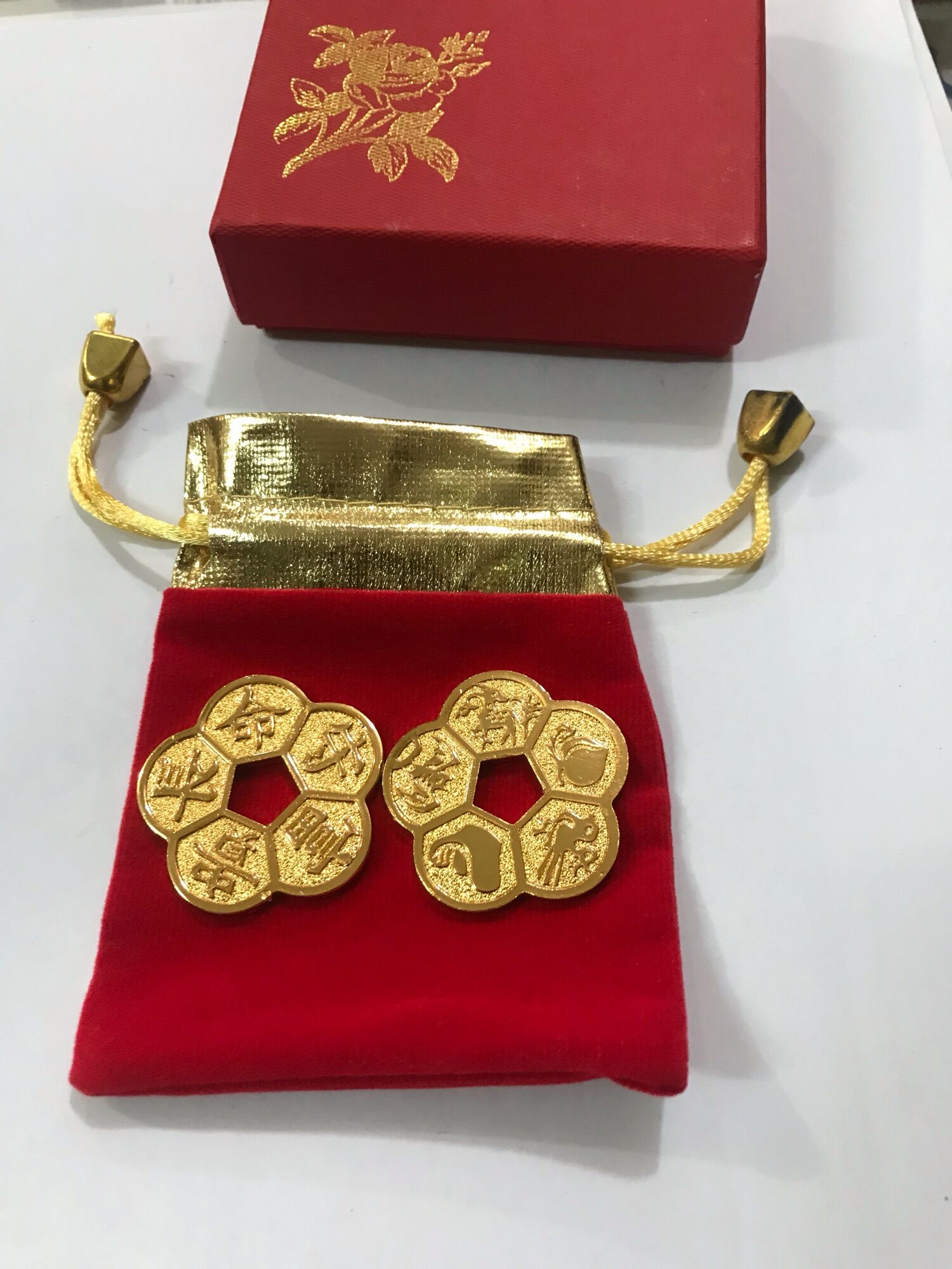 Nhị cát hoa mai mạ vàng 24k