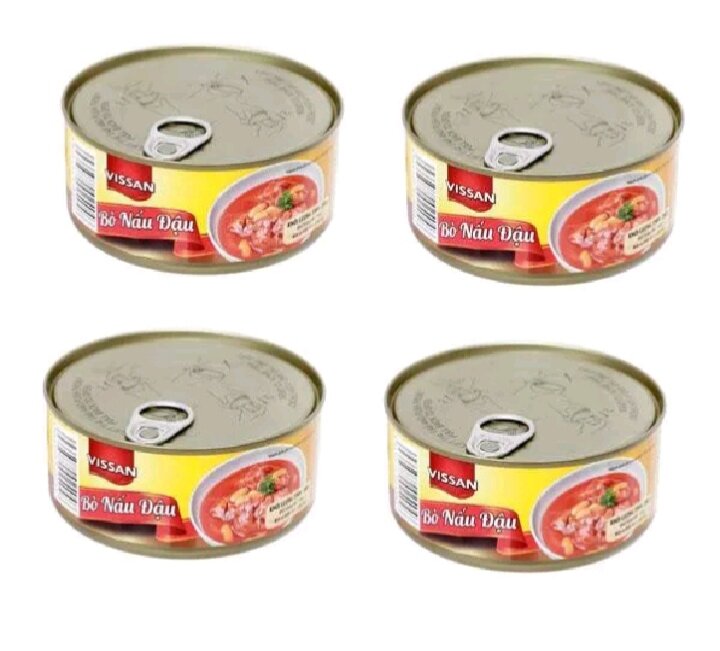 Combo 4 hộp bò nấu đậu vissan hộp 280g date mới 2026
