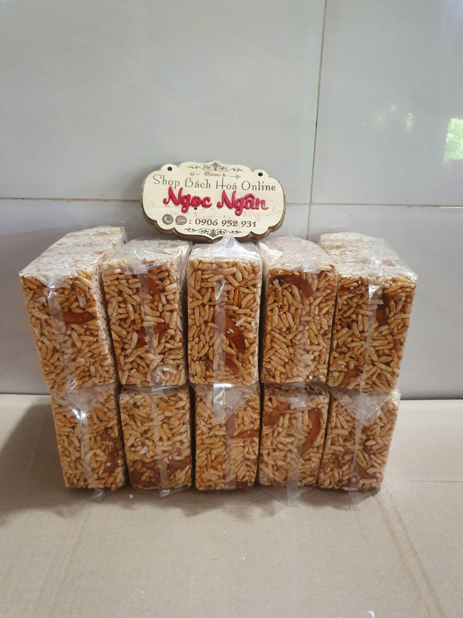 10 gói cốm gạo ngào đường không đậu phộng