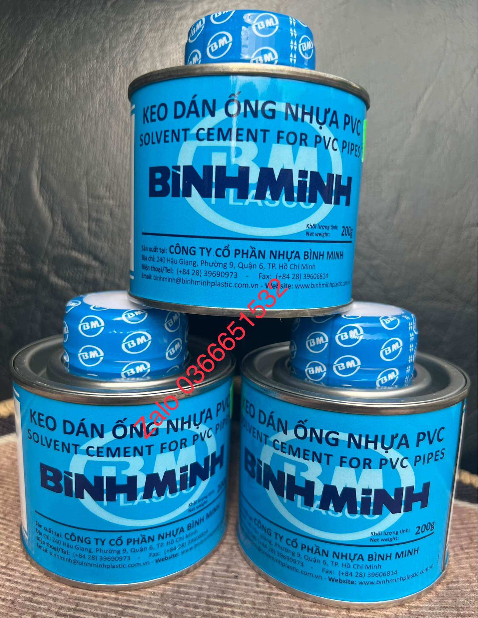 KEO DÁN ỐNG NHỰA PVC BÌNH MINH 200Gr CÓ SẴN CHỔI KHÔNG DÍNH TAY CHÍNH HÃNG 100%