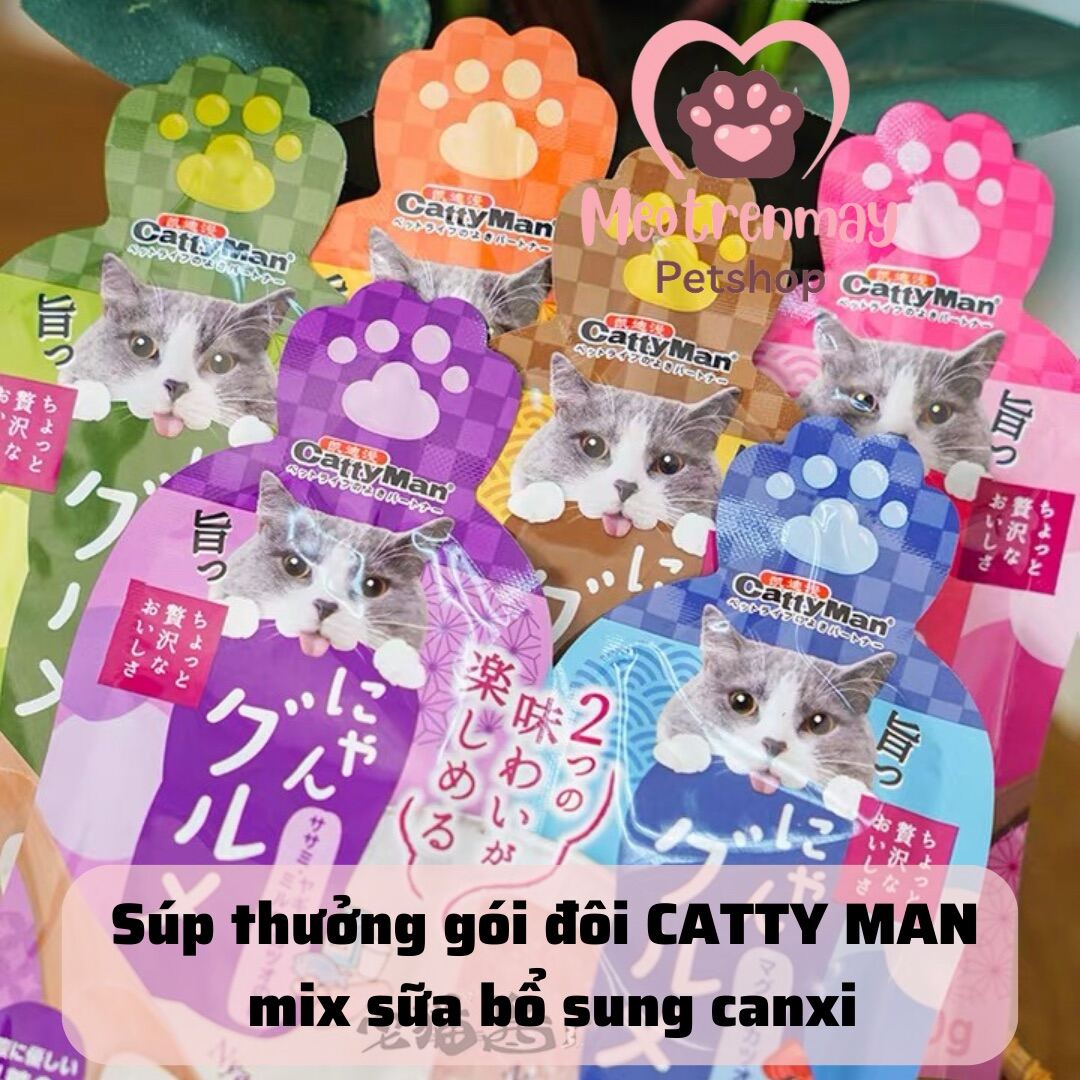 Súp thưởng gói đôi CATTY MAN mix sữa cho mèo thức ăn cho mèo