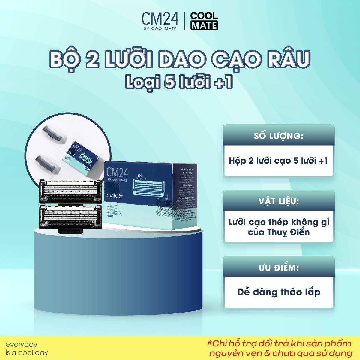 Bộ 2 lưỡi dao cạo râu loại 5 lưỡi +1 - thương hiệu cm24