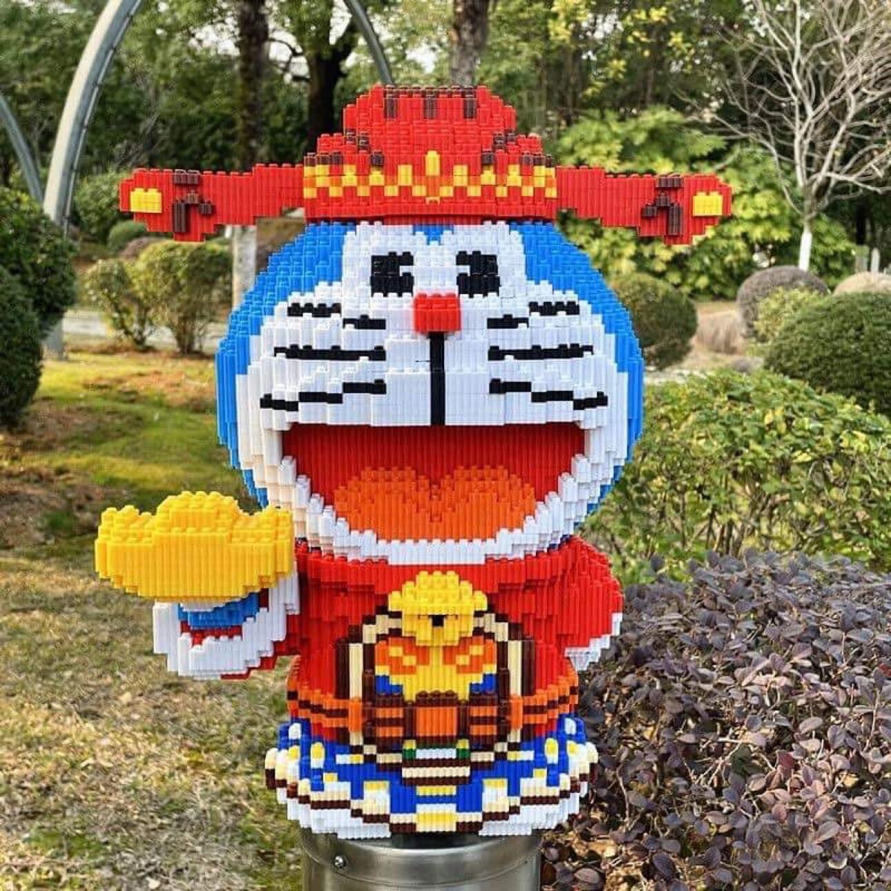 [cao91cm] mô hình lắp ráp doraemon thần tài