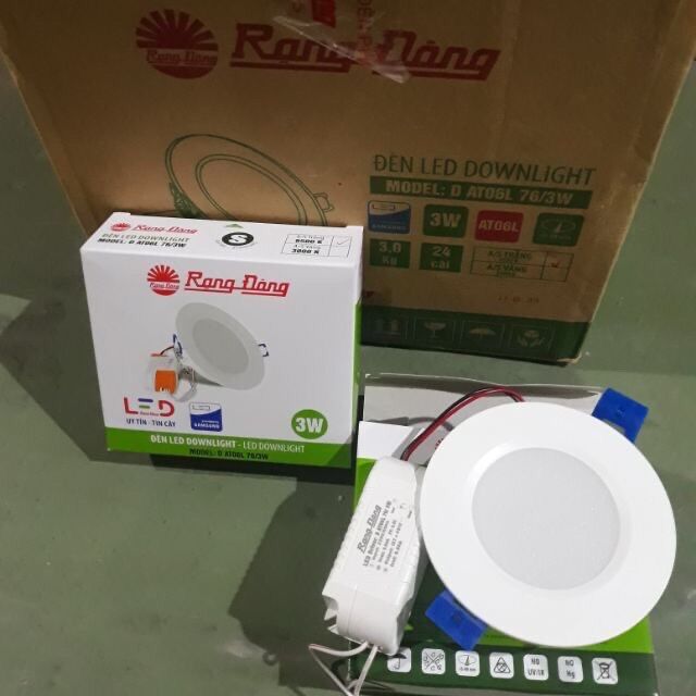 Đèn âm trần led 76/3w d at06l rạng đông