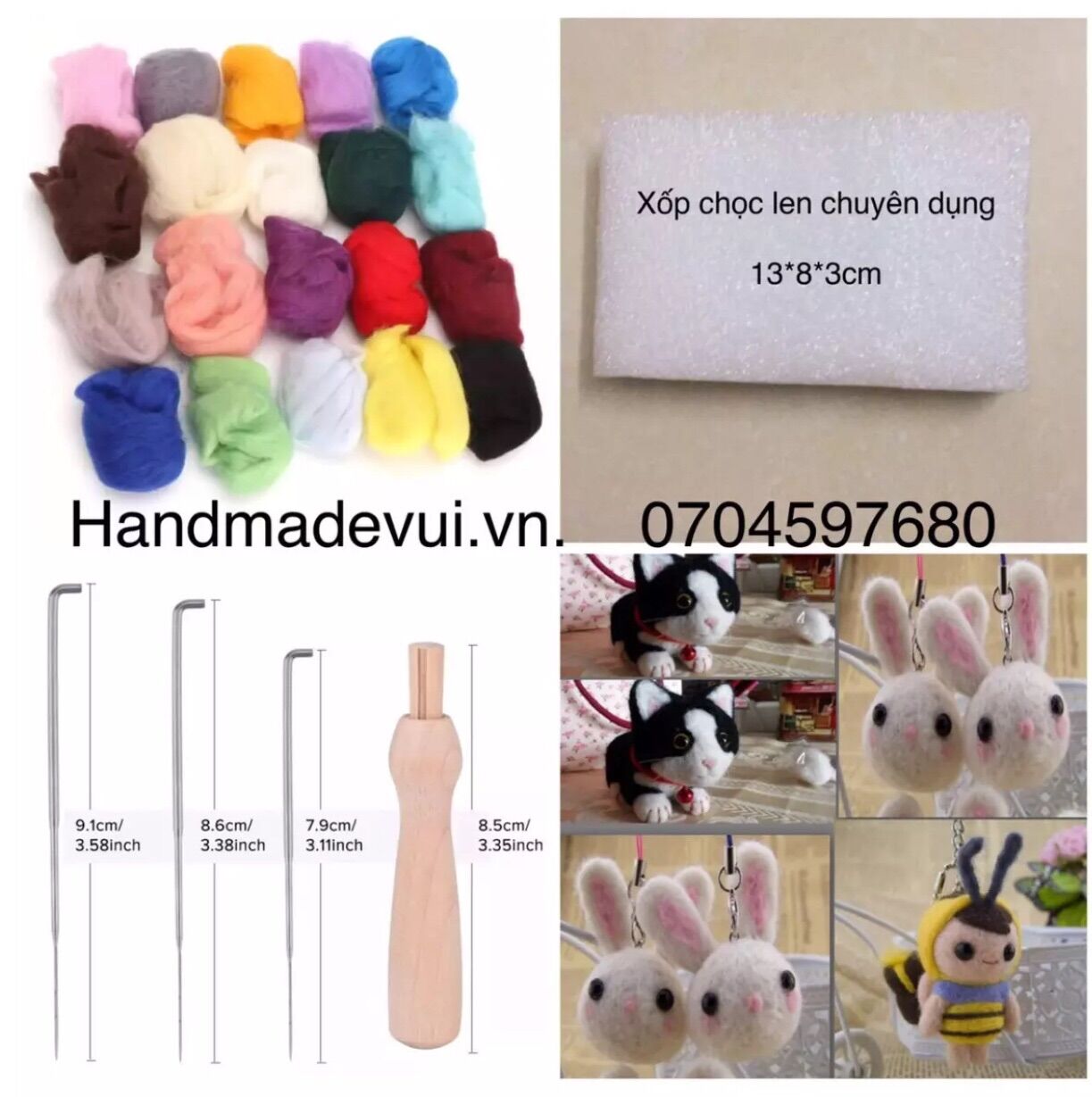 Bộ dụng cụ chọc len cơ bản cho người mới bắt đầu kèm quà tặng ✂️✂️