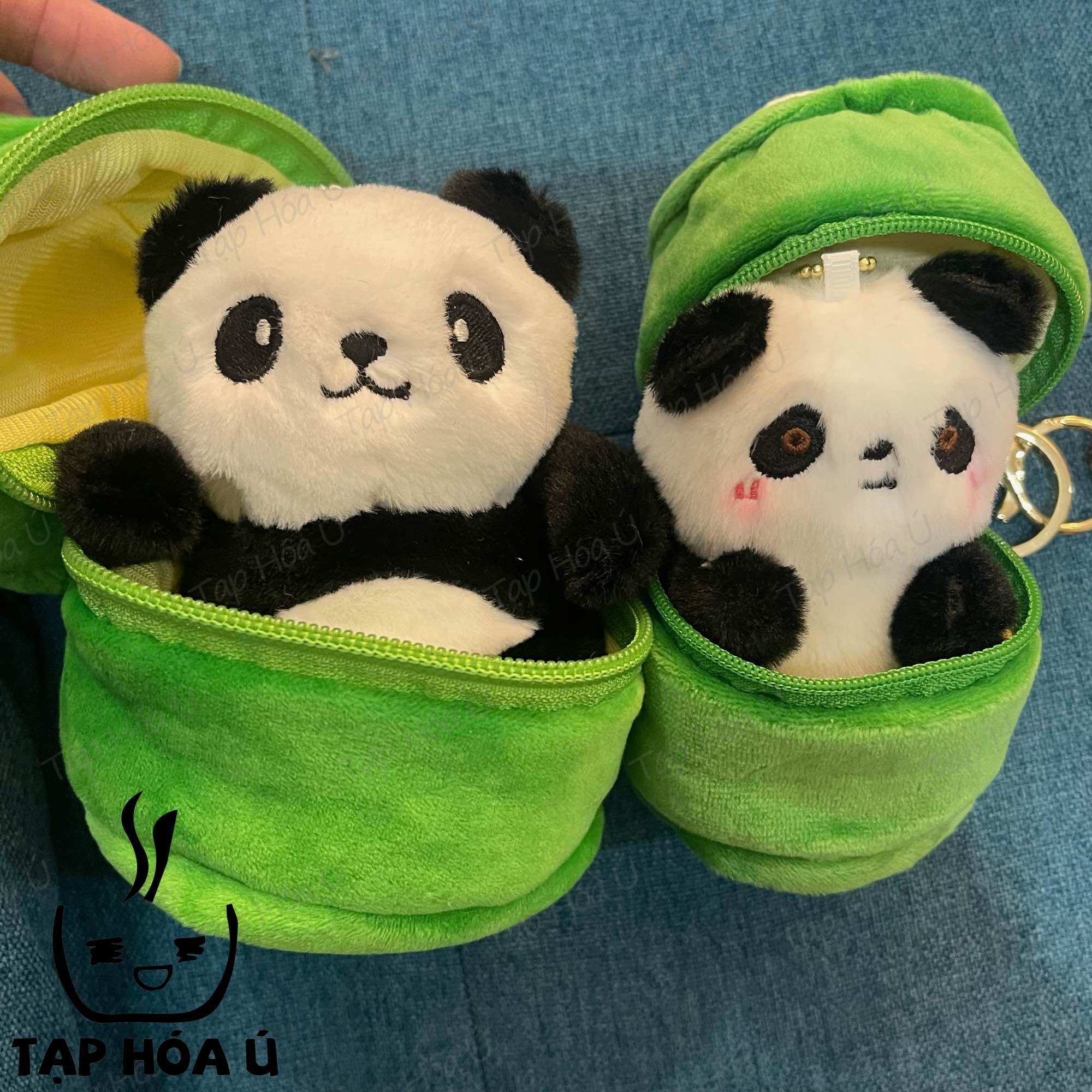 Móc khóa gấu trúc ống tre mini cute đáng yêu hot trend