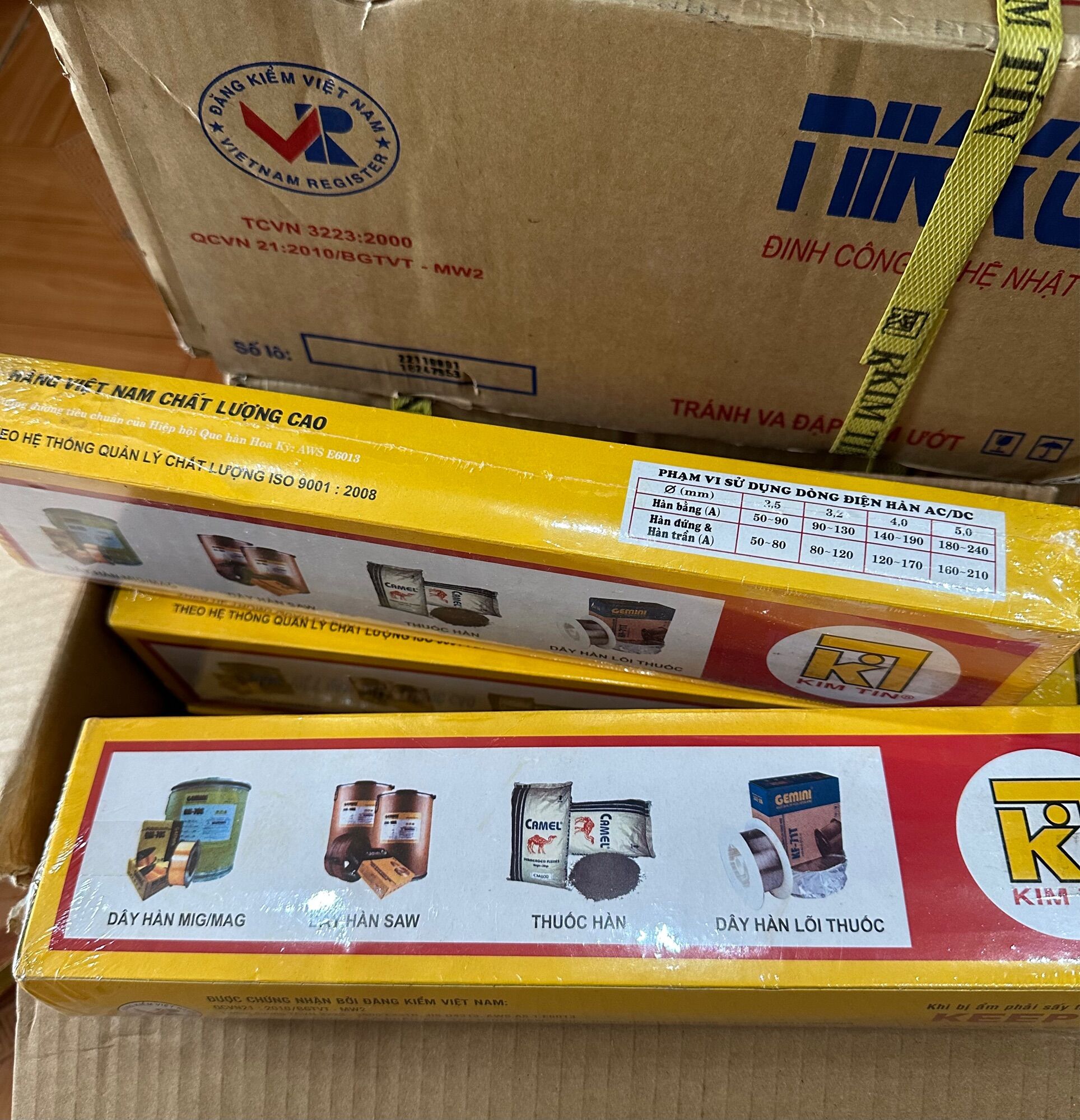 Que Hàn Sắt Kim Tín 2.5 ly (Giá 1 Hộp 2,5kg)