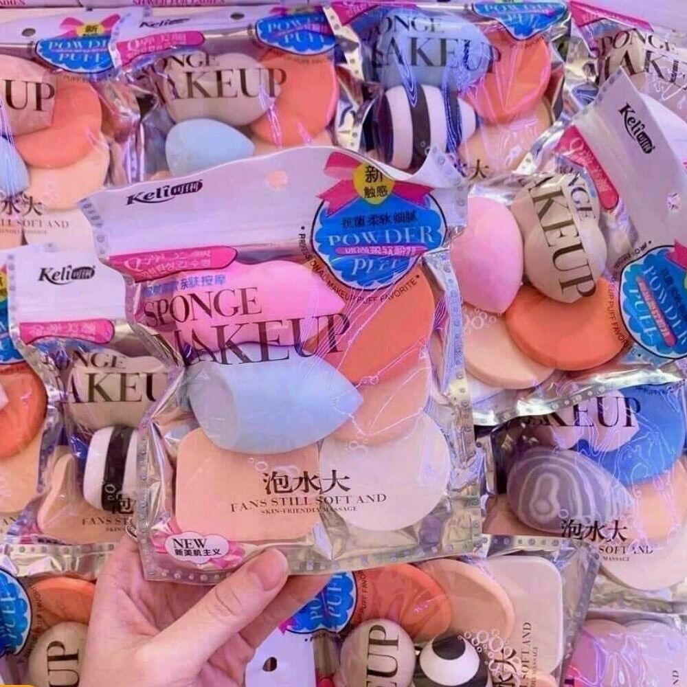 Set 6 mút trang điểm - bông mút hồ lô