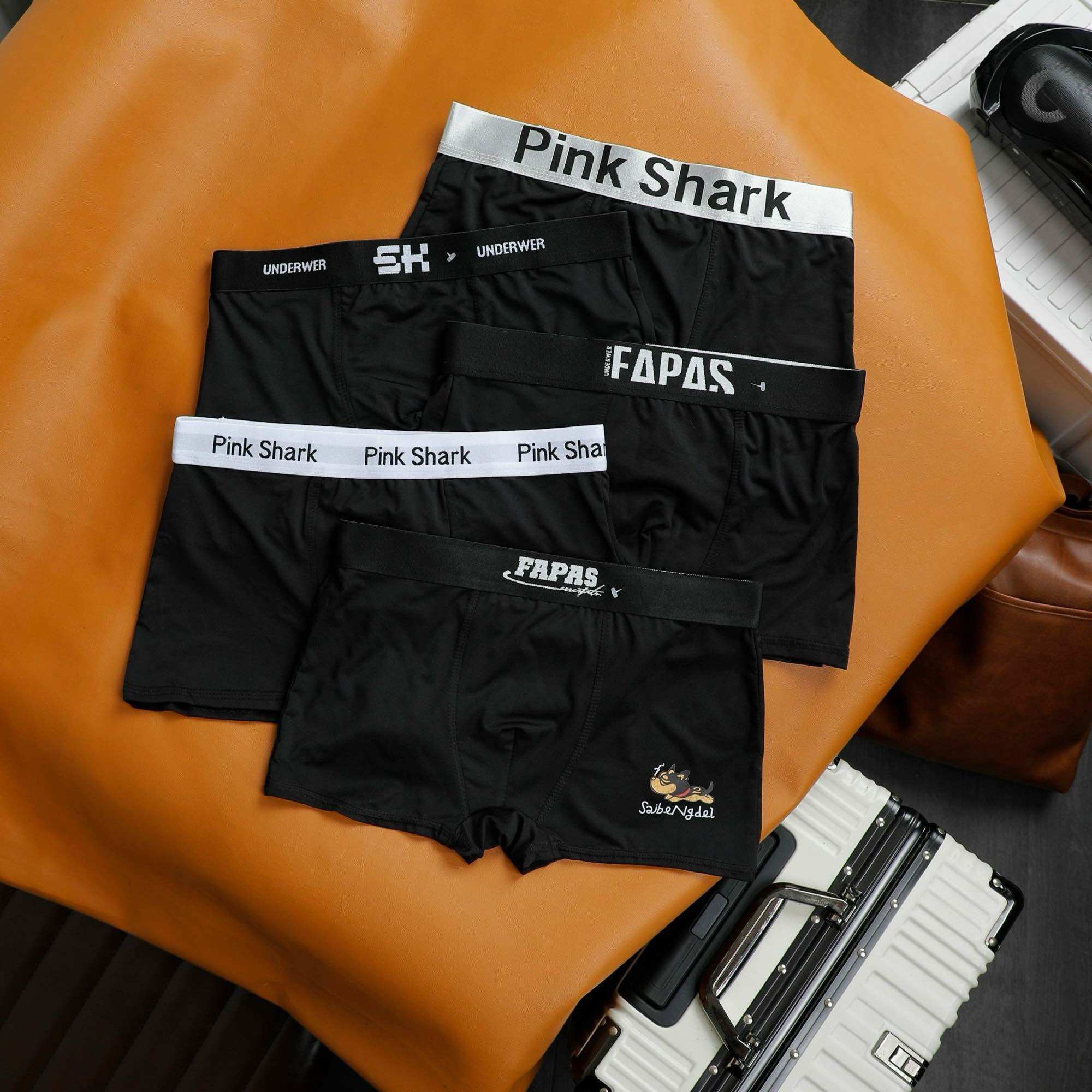 Quần lót nam boxer combo 4 đùi cao cấp thun lanh đẹp full đen ngẫu nhiên MÃ full den combo 4