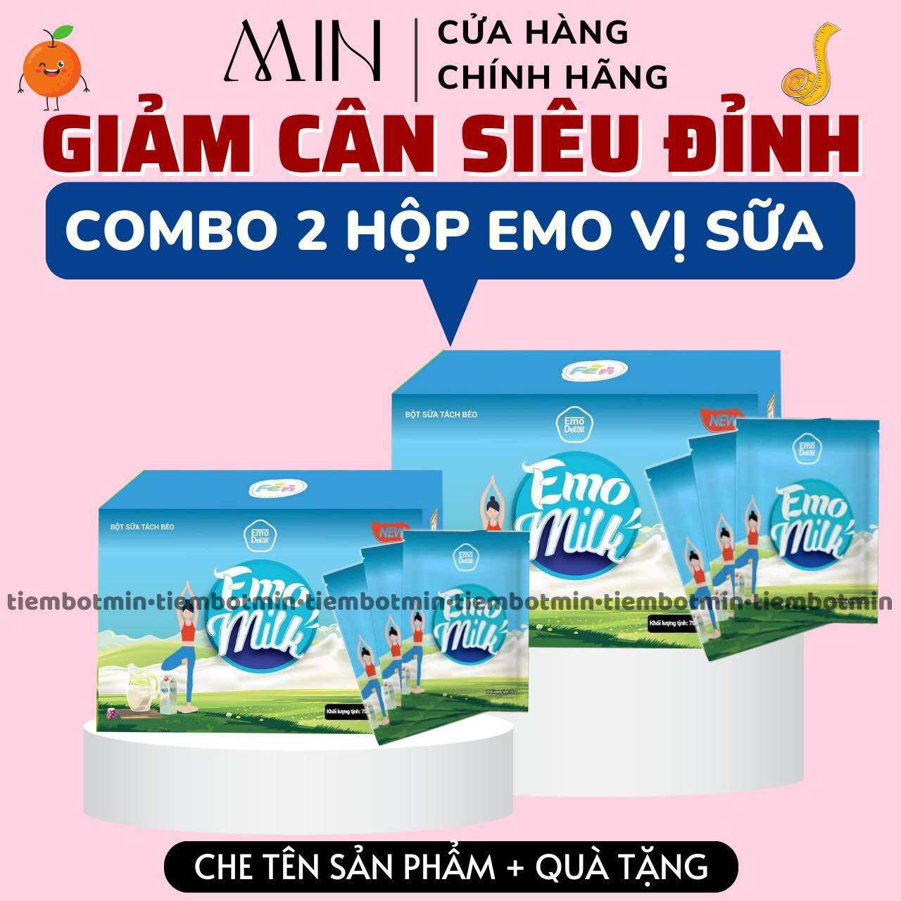 [Emoslim Chính Hãng] COMBO 2 HỘP SỮA TÁCH BÉO EMO MILK/ FREESHIP + KÈM QUÀ TẶNG