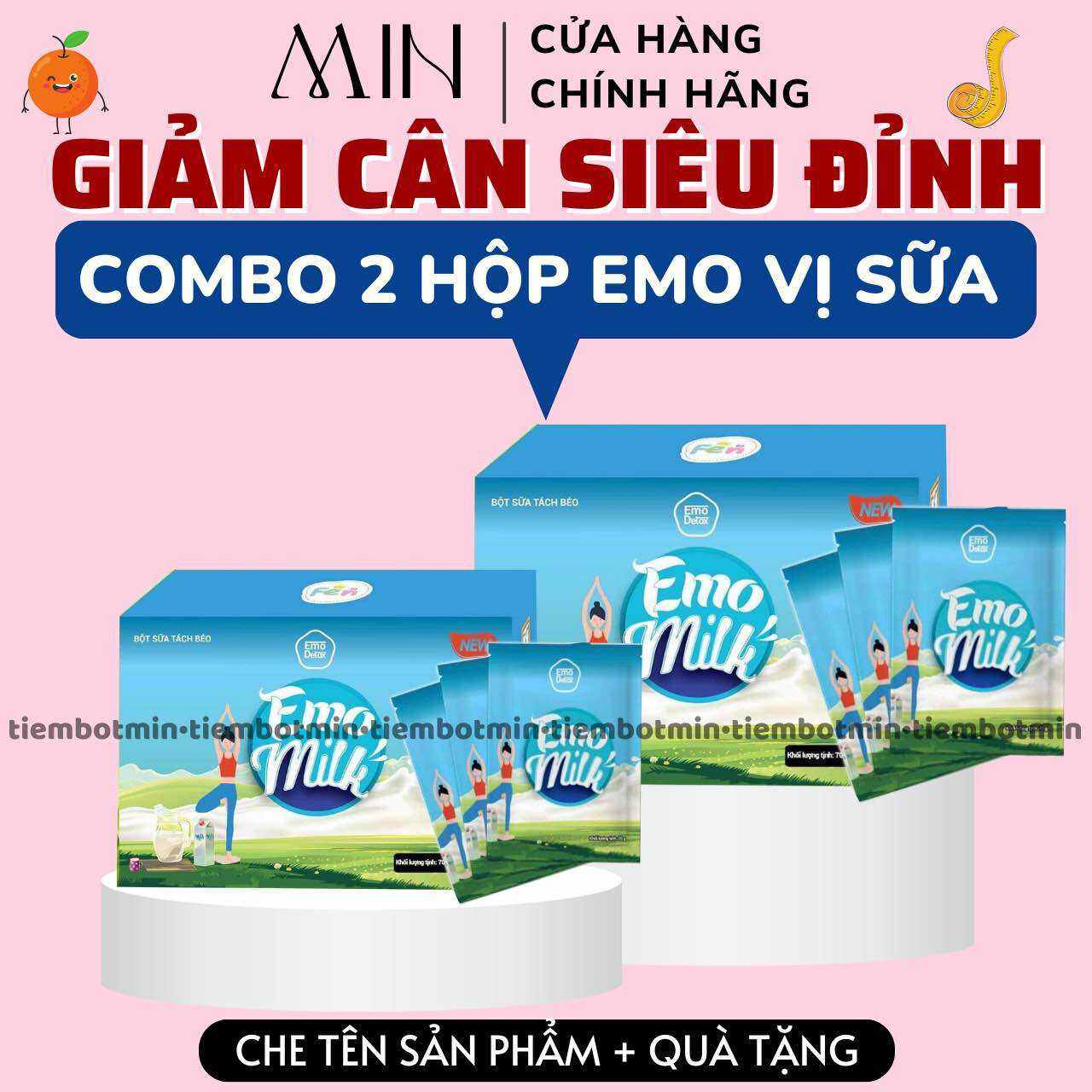 COMBO 2 HỘP SỮA TÁCH BÉO EMO MILK/ FREESHIP + KÈM QUÀ TẶNG