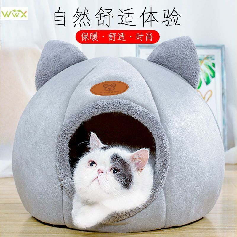 Removable Cat Bed Indoor Cat Dog House With Nệm Warm