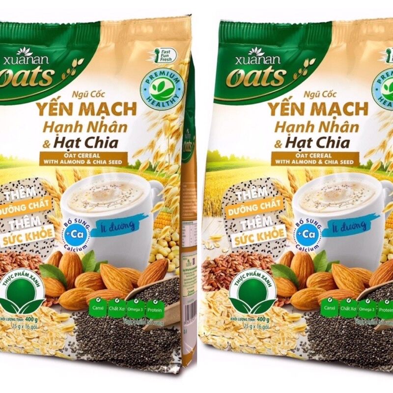 Combo 2 gói ngũ cốc hạnh nhân & hạt chia 400 gram ( Có Tặng KM)