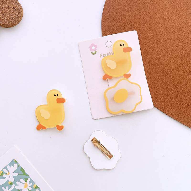 Set kẹp tóc con gà ngộ nghĩnh cho bé