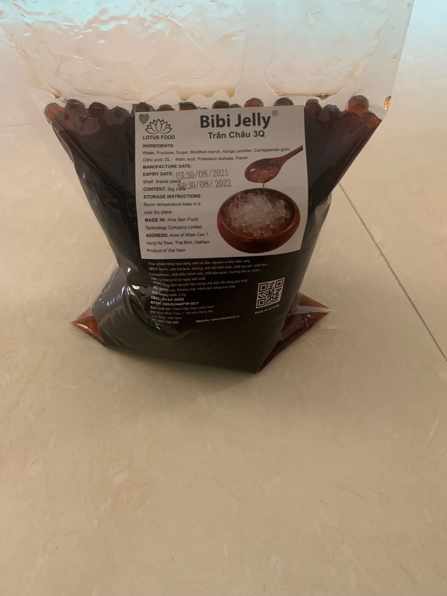 Trân châu trắng / trân châu đen 3Q BIBI Jelly ( thạch 3Q bibi jelly - 2kg/ túi )