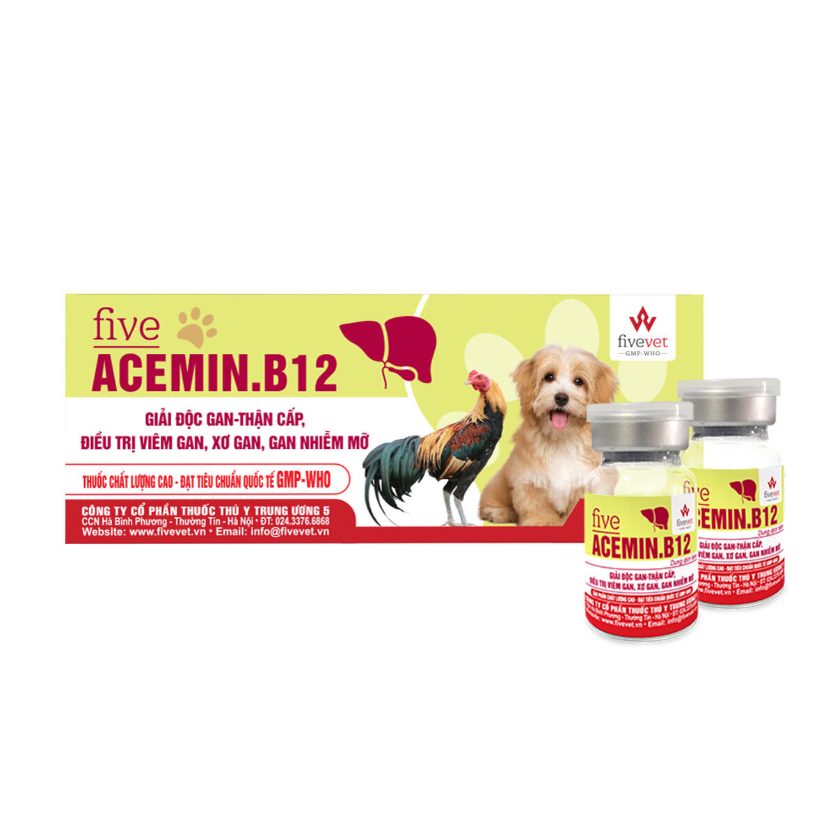 Chai 10ml dung dịch tiêm bắp acemin.b12, giải độc gan, thận cấp