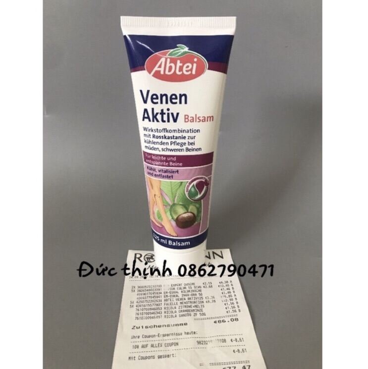 ( Bill Đức ) Kem Bôi Giãn Tĩnh Mạch Abtei Venen Aktiv Nội Địa Đức - 125Ml