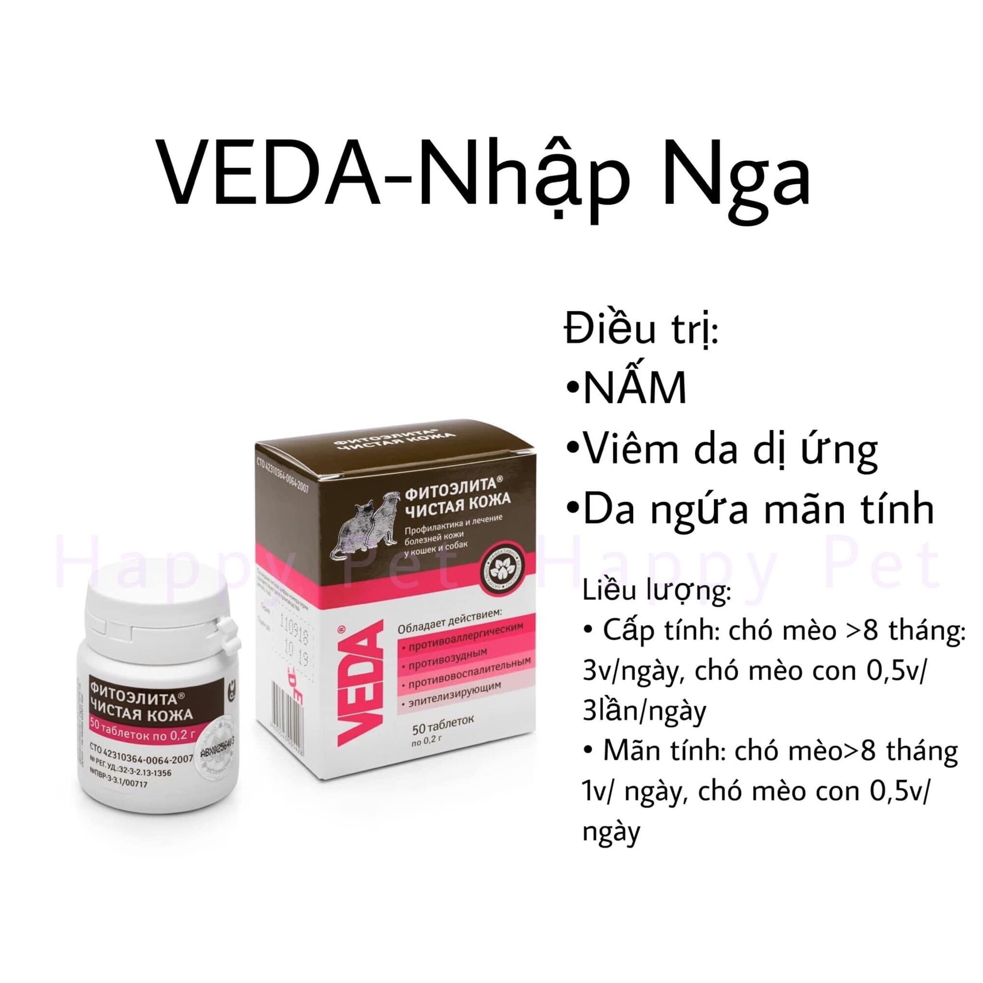 Hỗ trợ nấm cho chó mèo VEDA - nhập Nga