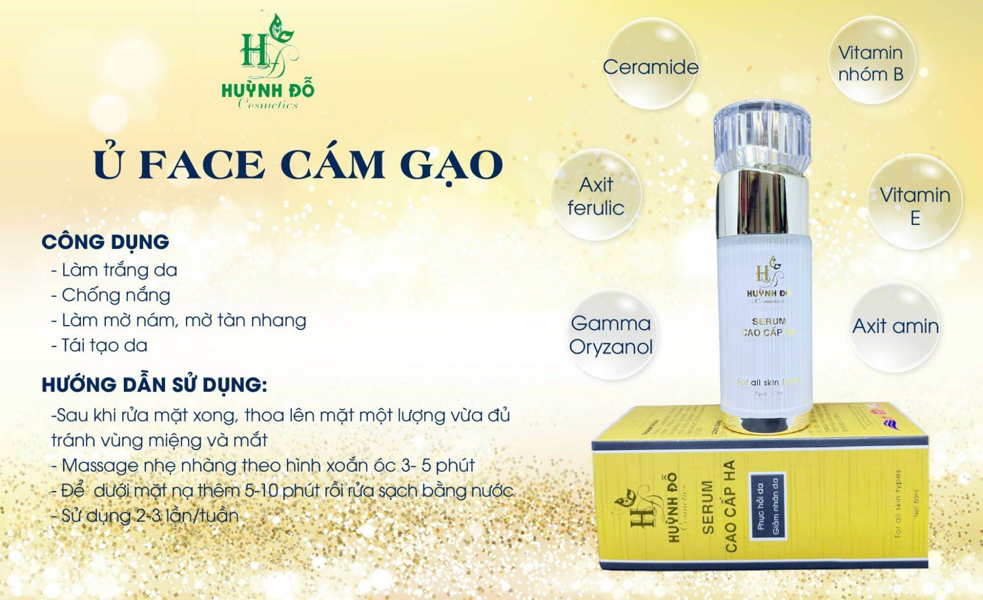ủ face cám gạo HUỲNH ĐỖ