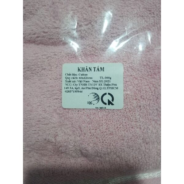 Khăn tắm Cotton 60x120cm hàng Việt Nam [trọng lượng 300g]