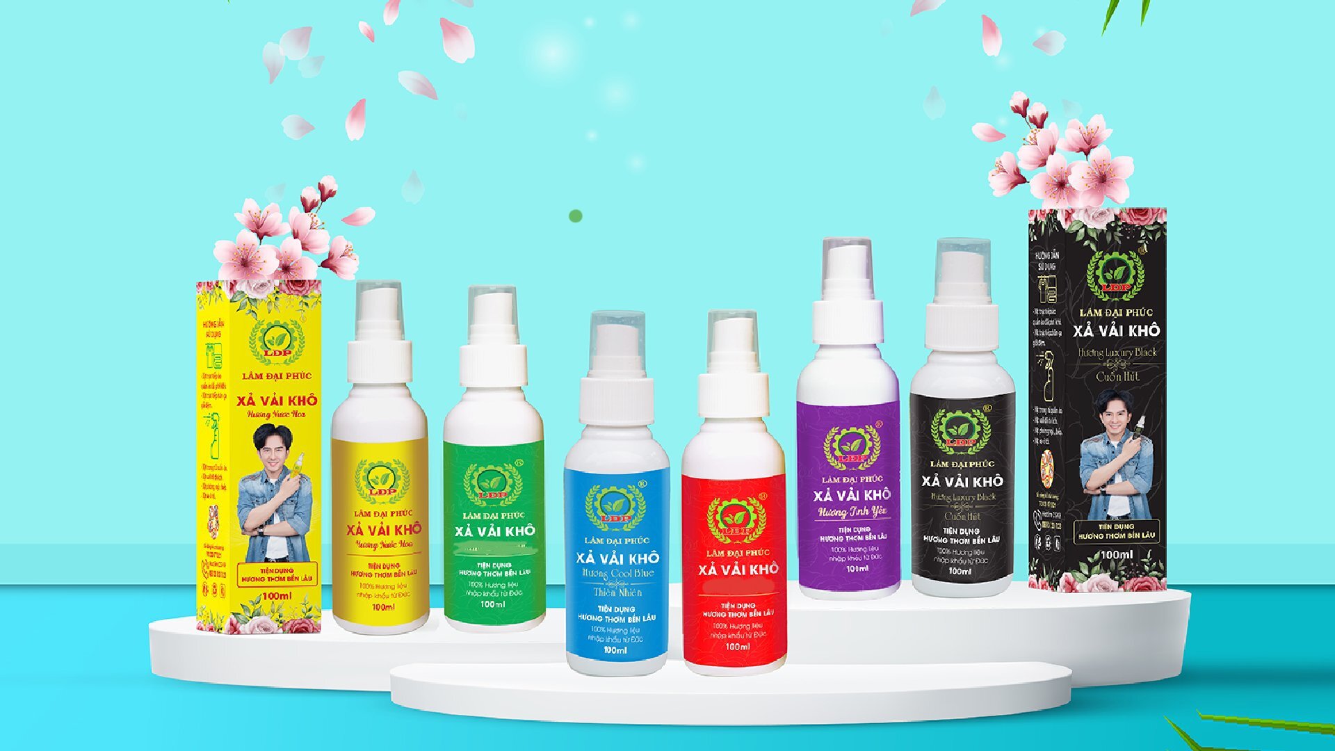 6 Chai Nước Xả Vải Khô  6 màu xanh lá ,đen , vàng , xanh dương , đỏ , tím