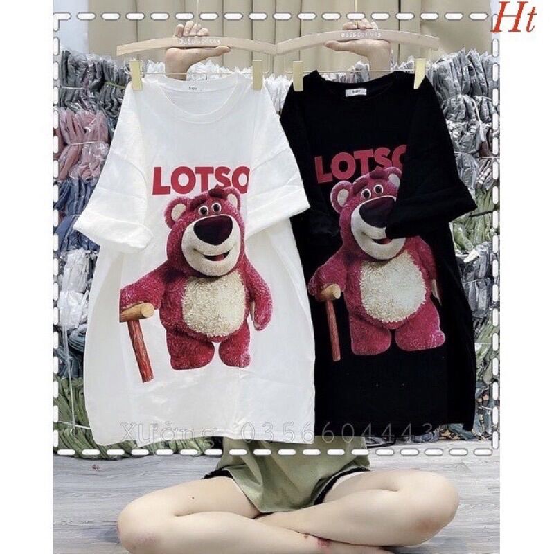 Áo Thun Gấu Lotso Tay Lỡ Form Rộng Unisex Ullzang