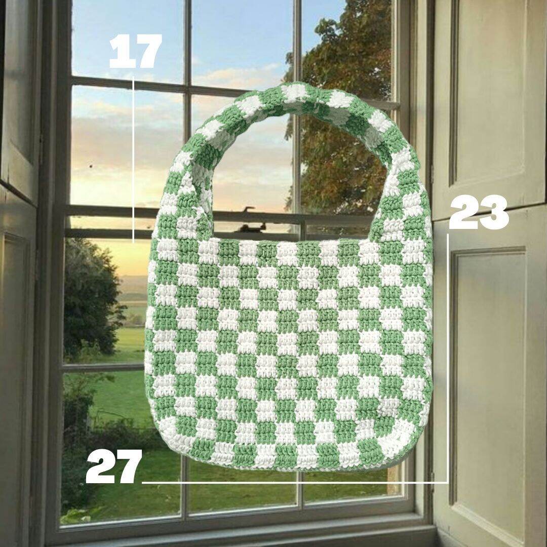 Gambit Bag - Túi móc len hoạ tiết caro- size S