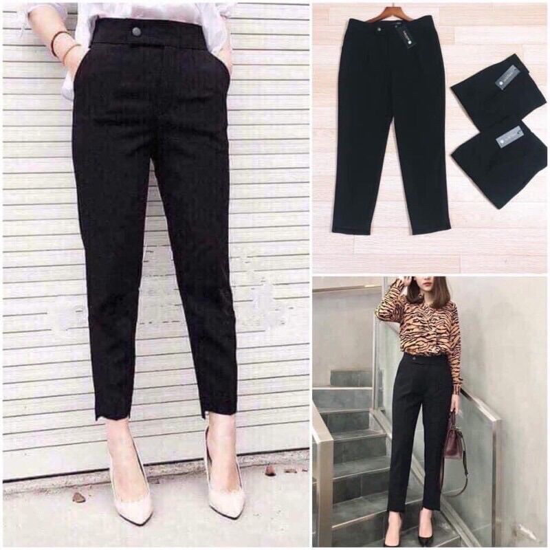 Quần baggy lưng cao cao, quần baggy gấu lệch, quần tây công sở lưng cao, quần tây nữa, quần baggy nữ, quần tây gấu lệch.