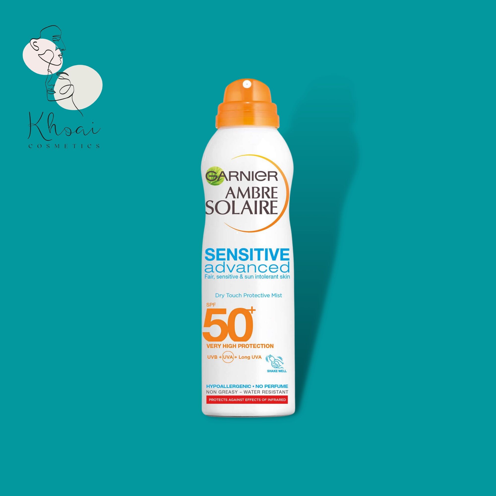 Garnier ambre solaire sensitive dry mist sun cream spray spf 50 200ml