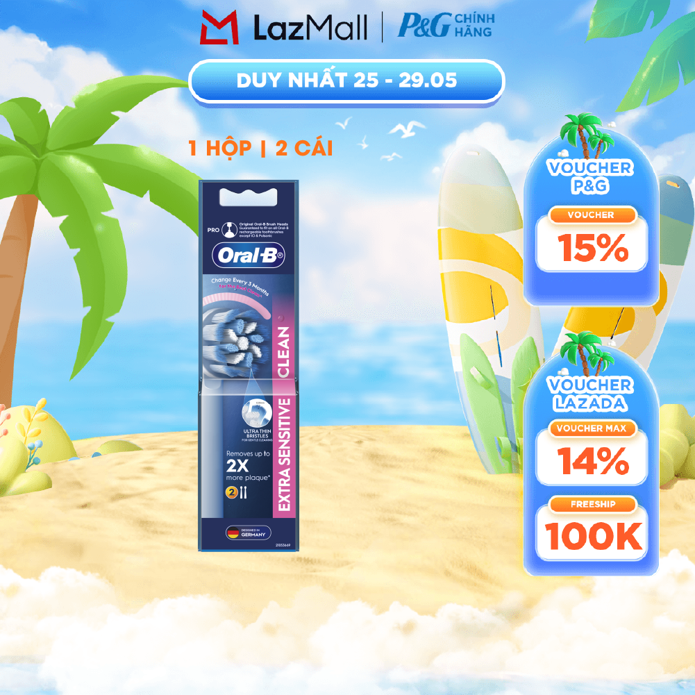 Đầu bàn chải điện thay thế Oral-B IO ULTIMATE CLEAN - Hộp 2 Cái