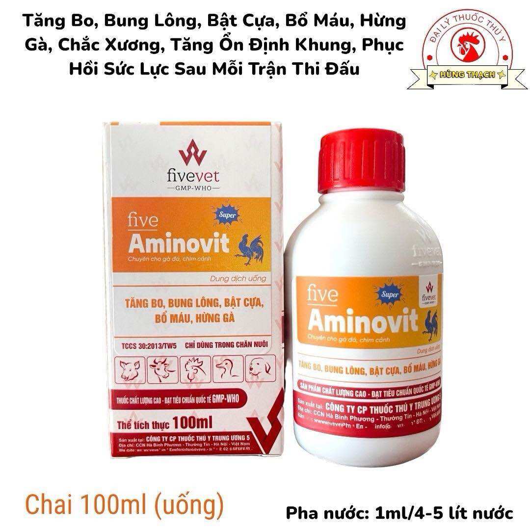 Aminovit 100ml thuốc bổ cho gà đá tăng cơ tăng nước máu sung hừng tăng cơ bắp 