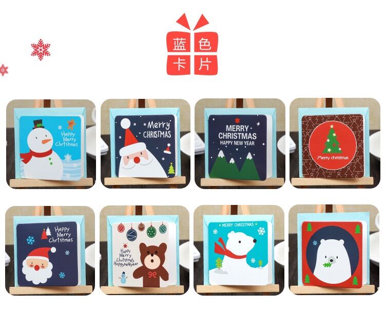 Set 10 thiệp giáng sinh mix mẫu size 7*7cm