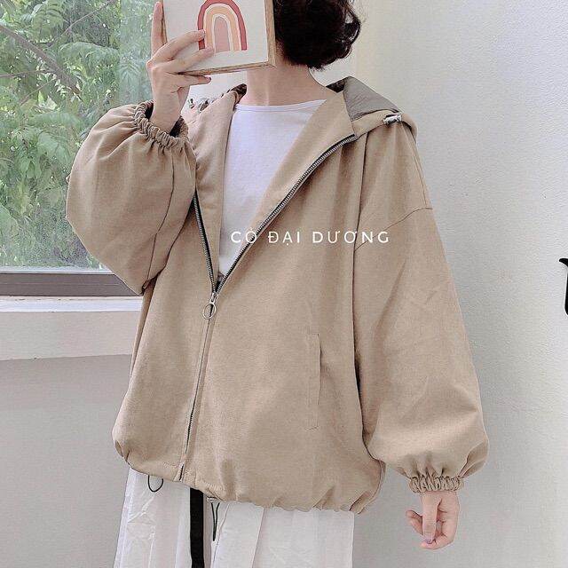 Áo khoác kaki phối mũ cá tính đi
