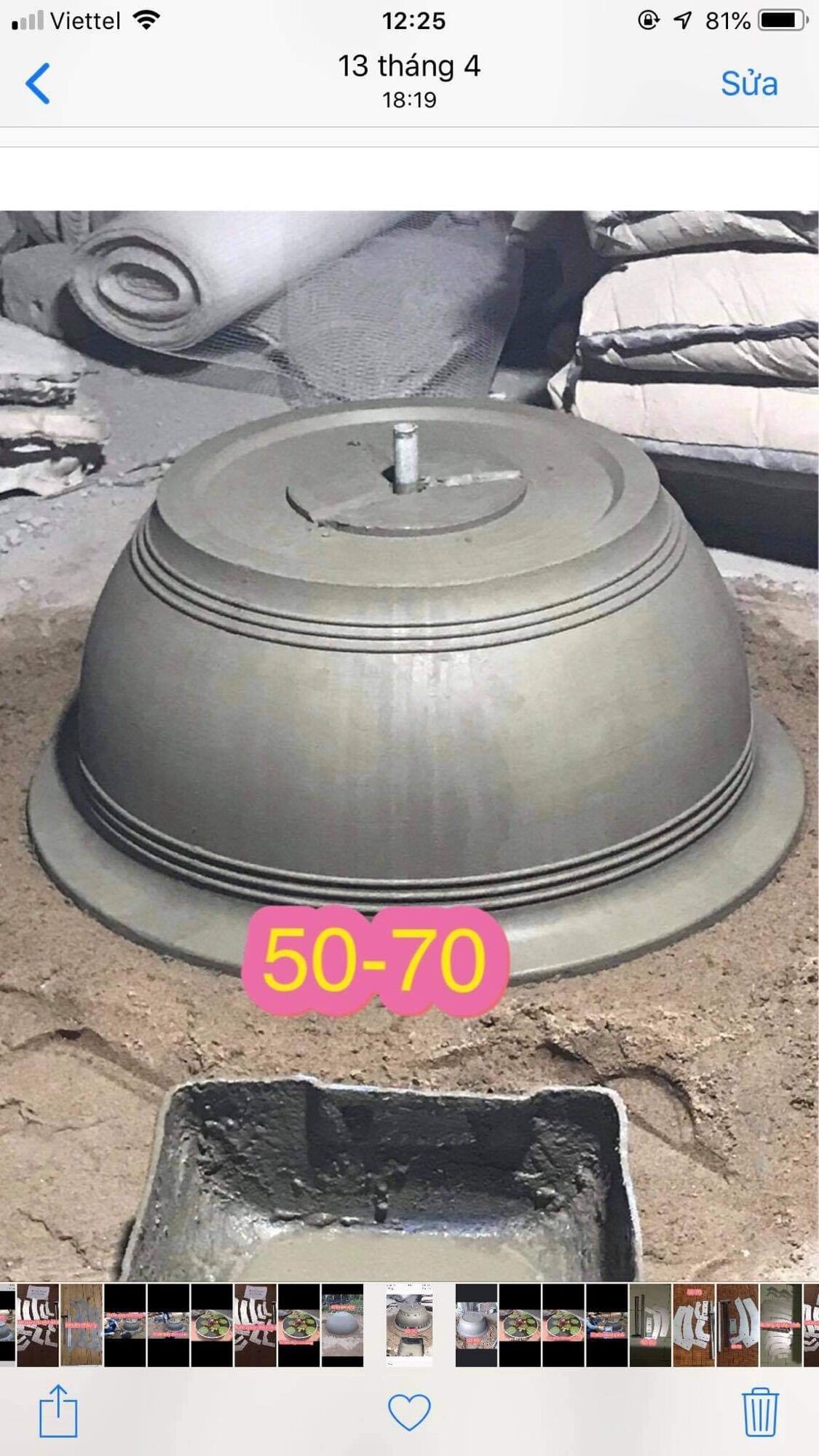 Khuôn chậu cảnh ( khuôn đa năng quay chậu tăng to nhỏ 50cm đến 70 cm, chậu cao 31cm)