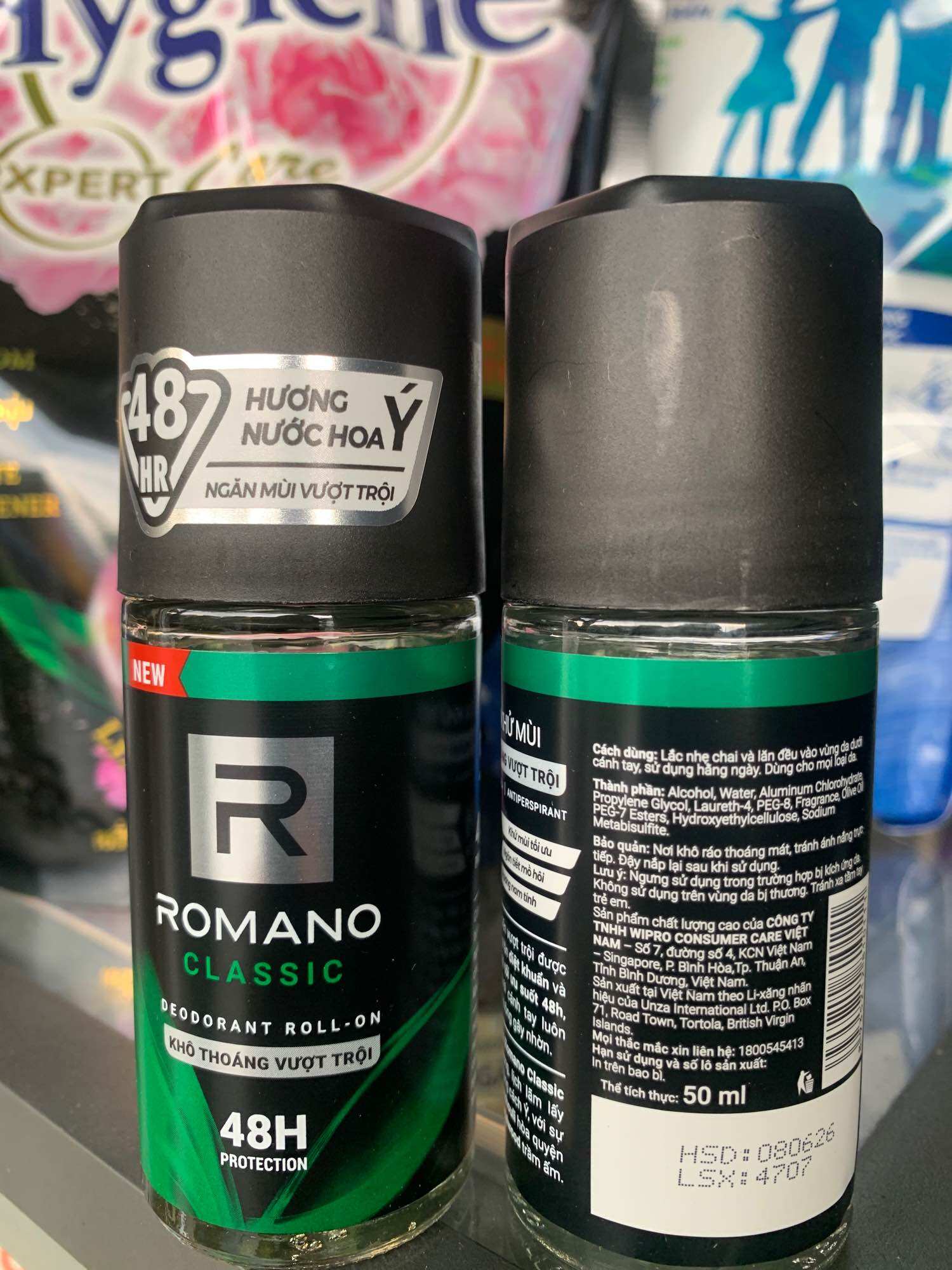 Combo 2 Lăn khử mùi Romano hương nước hoa Classic chai 50ml