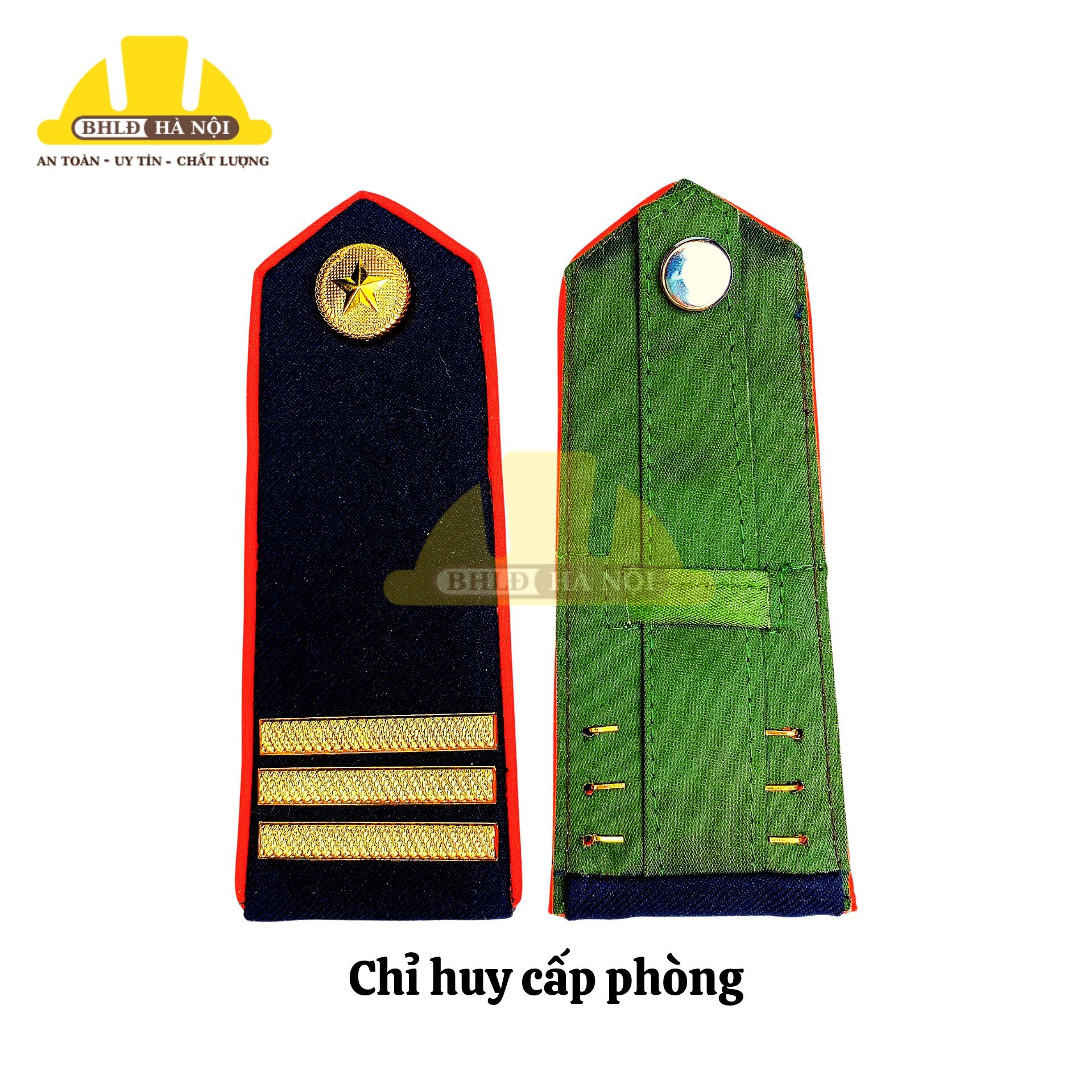 Cầu vai bảo vệ cao cấp viền đỏ (cúc gạch đồng)