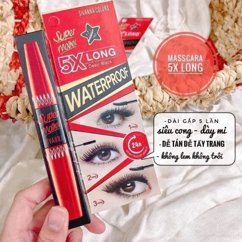 MASCARA NỐI MI 2 ĐẦU SUPER MODEL 5X LONG DEEP BLACK