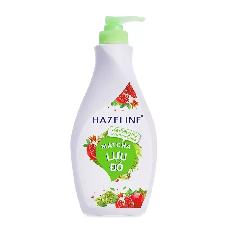 SỮA DƯỠNG THỂ TRẮNG DA HAZELINE MATCHA LỰU ĐỎ 370ML