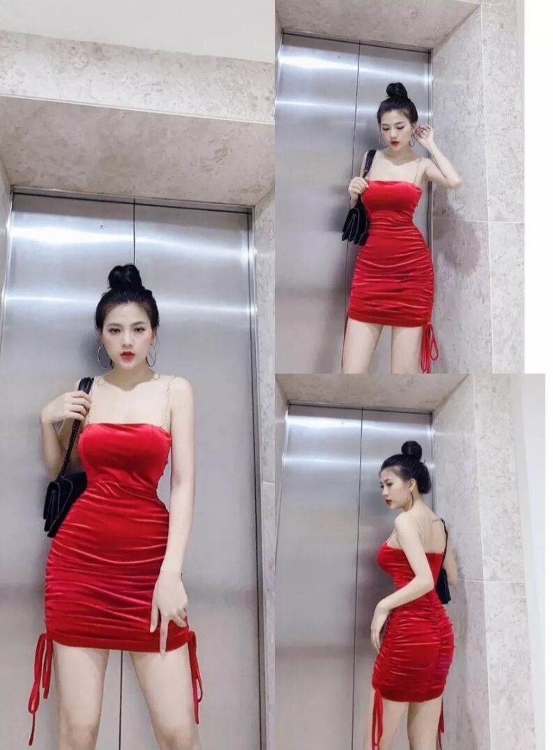 Velvet lace up dress