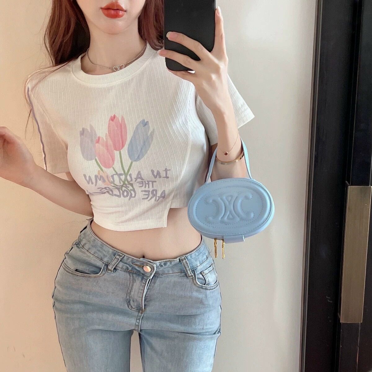 Áo croptop hoa tulip BG