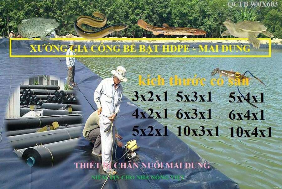 Bể bạt nuôi ốc ếch cá lươn 4x2x0,5 - loại HDPE