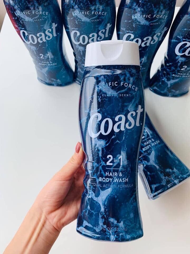 Sữa Tắm Gội Cho Nam Coast Classic Pacific Force Scent 532ml