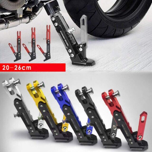 Chân chống xe máy Racing CNC màu xanh