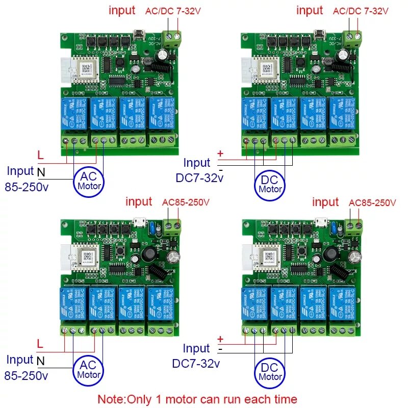 Công tắc hẹn giờ bật tắt WIFI theo thời gian thực với 4 kệnh riêng biệt chạy được với điện DC 12-24V, AC 220V