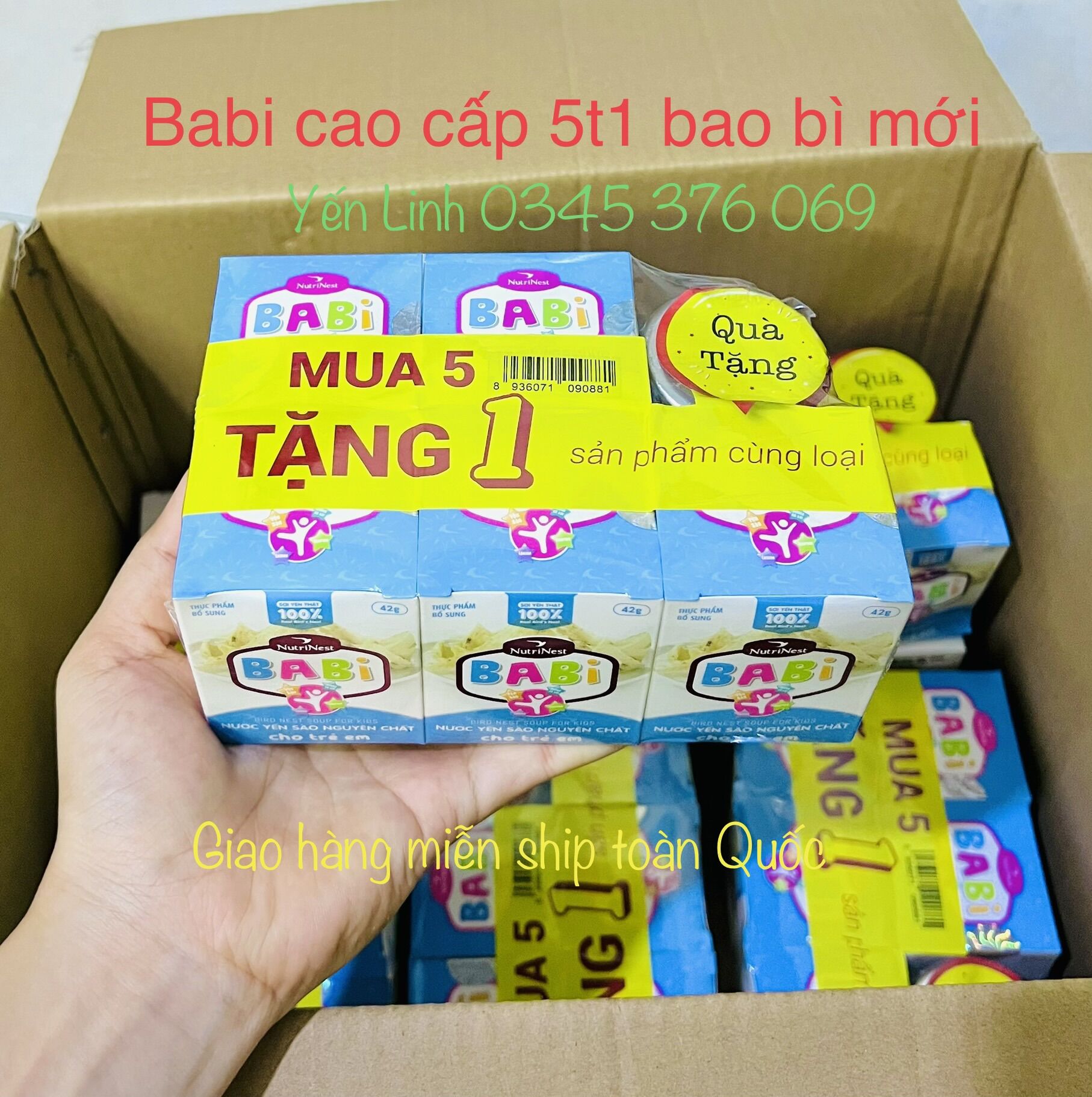 Lốc 5 tặng 1 yến babi nutrinest (6 hủ x 42g)